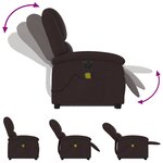 vidaXL Fauteuil inclinable de massage électrique Marron foncé Tissu