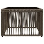 vidaXL Table de Jardin Gris et Noir 55 x 55 x 37 cm Rattan PE et Verre