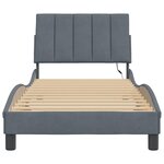 vidaXL Cadre de lit avec LED sans matelas Hanko gris foncé 80x200 cm velours