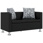 vidaXL Jeu de canapé à 2 places et à 3 places Cuir synthétique Noir
