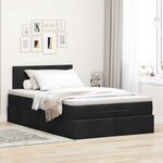 vidaXL Lit ottoman avec matelas et LED noir 120x190 cm tissu