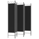 vidaXL Cloison de séparation 6 panneaux Noir 240x200 cm Tissu