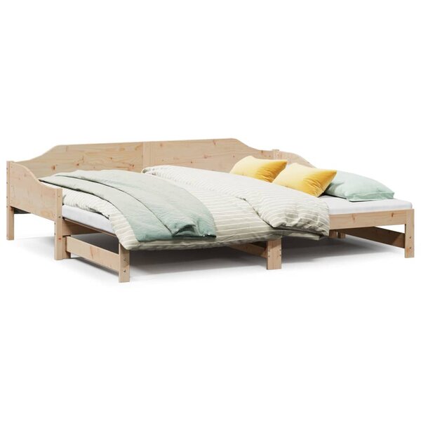 vidaXL Lit de jour et lit gigogne sans matelas 80x200 cm bois massif