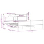 vidaXL Cadre de lit en métal sans matelas chêne marron 180x200 cm