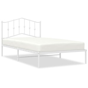 vidaXL Cadre de lit métal sans matelas et tête de lit blanc 100x200 cm