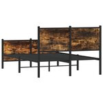 vidaXL Cadre de lit en métal sans matelas chêne fumé 120x200 cm