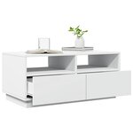 vidaXL Table basse avec lumières LED blanc 90x49x40 cm