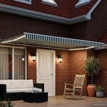 vidaXL Cadre de store manuel avec LEDs Vert et blanc 4 5 × 3 m