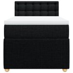 vidaXL Sommier à lattes de lit avec matelas Noir 90x190 cm Tissu