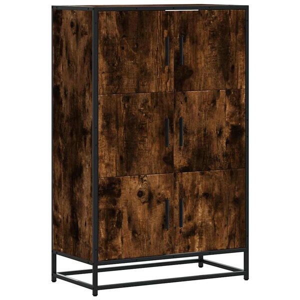vidaXL Buffet haut chêne fumé 68x35x106 5 cm bois d'ingénierie métal