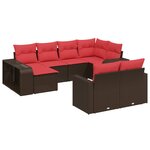 vidaXL Salon de jardin 10 Pièces avec coussins marron résine tressée
