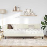 vidaXL Cadre de lit d'angle avec matelas 2 pc Crème 100 x 200 cm