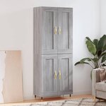vidaXL Buffet haut Sonoma gris 69 5x34x180 cm Bois d'ingénierie