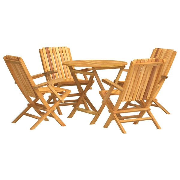 vidaXL Ensemble à manger de jardin 5 Pièces Bois de teck massif