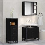 vidaXL Ensemble de mobilier de salle de bain 3 Pièces Chêne noir