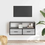 vidaXL Meuble TV sonoma gris 80x31x39 5 cm bois d'ingénierie et métal