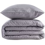 Parure de lit - housse de couette 220 x 240 + 2 taies d'oreiller 60 x 60 70 polyester - Gris