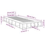 vidaXL Cadre de lit blanc 75x190 cm bois d'ingénierie