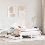 vidaXL Cadre de lit avec tiroirs sans matelas blanc 135x190 cm