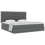 vidaXL Lit avec rangement et matelas Gris foncé 200 x 200 cm tissu