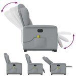 vidaXL Fauteuil inclinable de massage électrique Gris clair Tissu