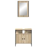 vidaXL Ensemble de mobilier de salle de bain avec étagère 2 Pièces Marron
