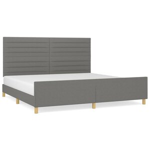 vidaXL Cadre de lit sans matelas gris foncé 200x200 cm tissu