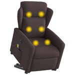 vidaXL Fauteuil inclinable de massage électrique Marron foncé Tissu