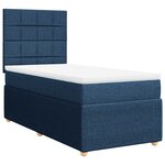 vidaXL Sommier à lattes de lit avec matelas Bleu 100x200 cm Tissu