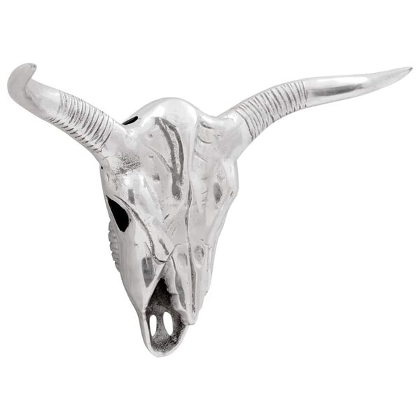 vidaXL Crâne de taureau Argent 49 x 10 x 36 cm Aluminium