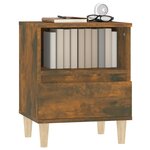 vidaXL Table de chevet Chêne fumé 40x35x50 cm