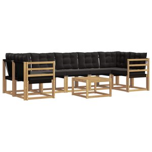 vidaXL Ensemble de canapés d'extérieur 8 pc Blanc et noir