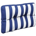 vidaXL Coussin de palette rayures bleues et blanches 50x40x12 cm tissu