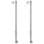 vidaXL Douche de jardin avec base gris 220 cm Acier inoxydable