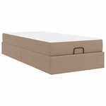 vidaXL Cadre de lit avec matelas Cappuccino 90 x 190 cm Faux cuir