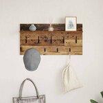 vidaXL Porte-manteau mural avec étagère Bois ancien 80 x 40 x 12 cm