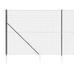 vidaXL Clôture en treillis métallique et ancrage anthracite 1 4x25 m