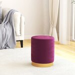 vidaXL Tabouret de rangement rond Violet Velours