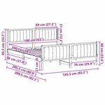 vidaXL Cadre de lit Marron et taupe 160 x 200 cm Bois massif en pin