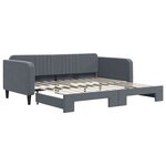 vidaXL Lit de jour avec gigogne sans matelas gris foncé 100x200 cm