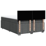 vidaXL Sommier à lattes de lit avec matelas Gris foncé 140x200cm Tissu