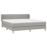 vidaXL Sommier à lattes de lit avec matelas Gris clair 160x200cm Tissu
