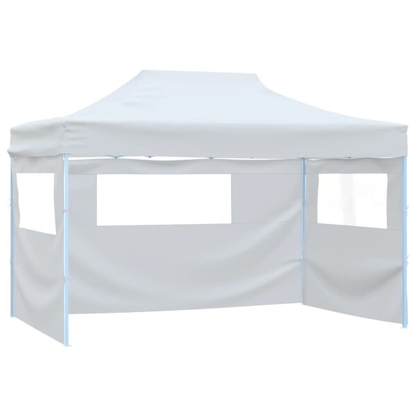 vidaXL Tente pliable de réception avec 3 parois 291x413x315 cm Blanc