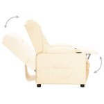 vidaXL Fauteuil inclinable Crème Similicuir