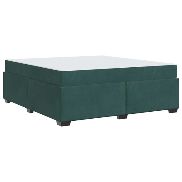 vidaXL Cadre de lit avec matelas Vert foncé 180 x 200 cm Velours