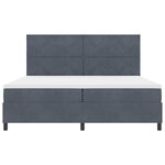 vidaXL Lit à ressorts avec matelas Gris foncé 200 x 200 cm tissu