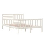 vidaXL Cadre de lit sans matelas blanc bois massif 140x200 cm