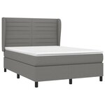 vidaXL Sommier à lattes de lit avec matelas Gris foncé 140x190cm Tissu