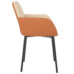 vidaXL Chaises à manger lot de 2 crème tissu et similicuir