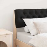 vidaXL Tête de lit capitonnée Noir 80 cm Pin massif